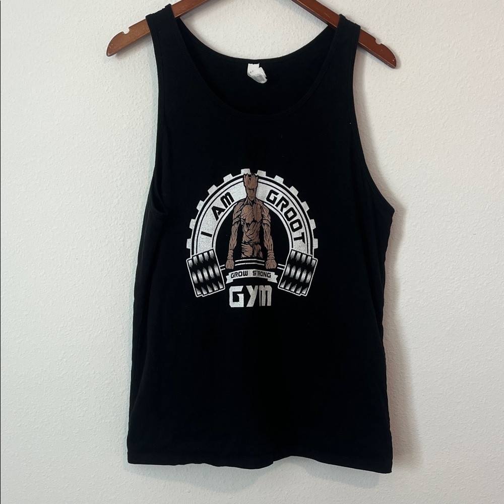 Disney Marvel Inspired Groot Guardians of the Galaxy Black Tank Top